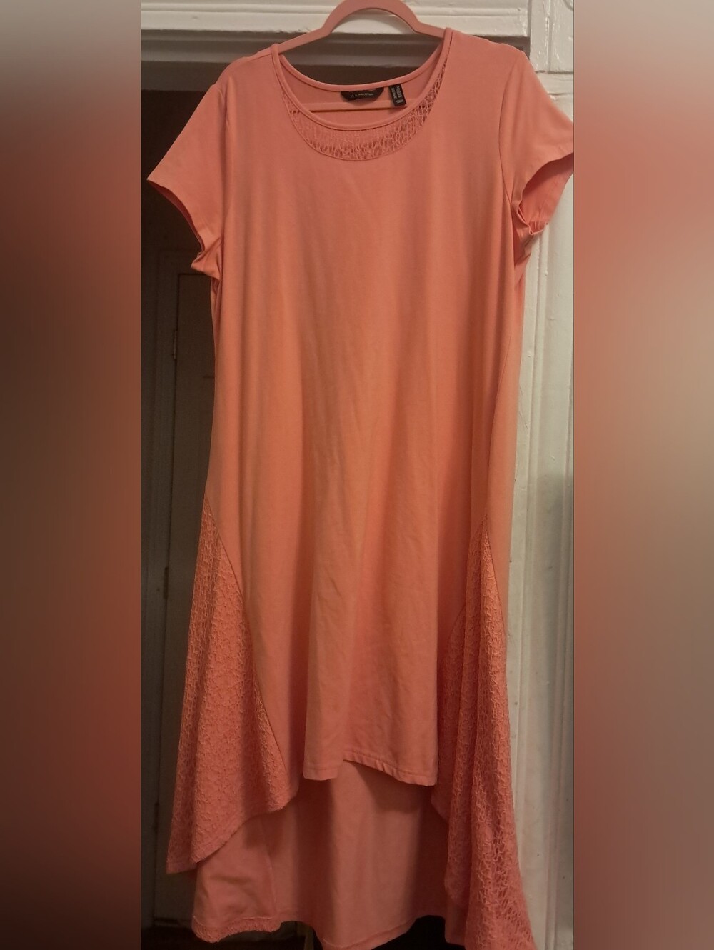 Womens H By Halston Hi-Low Vibrant Orange Dress